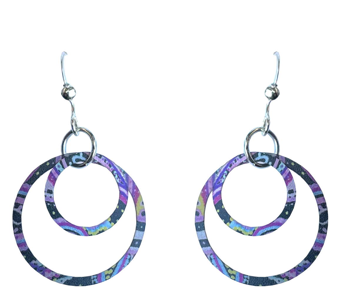 Boho Paisley Hoop Earrings by d'ears, sterling silver earwires