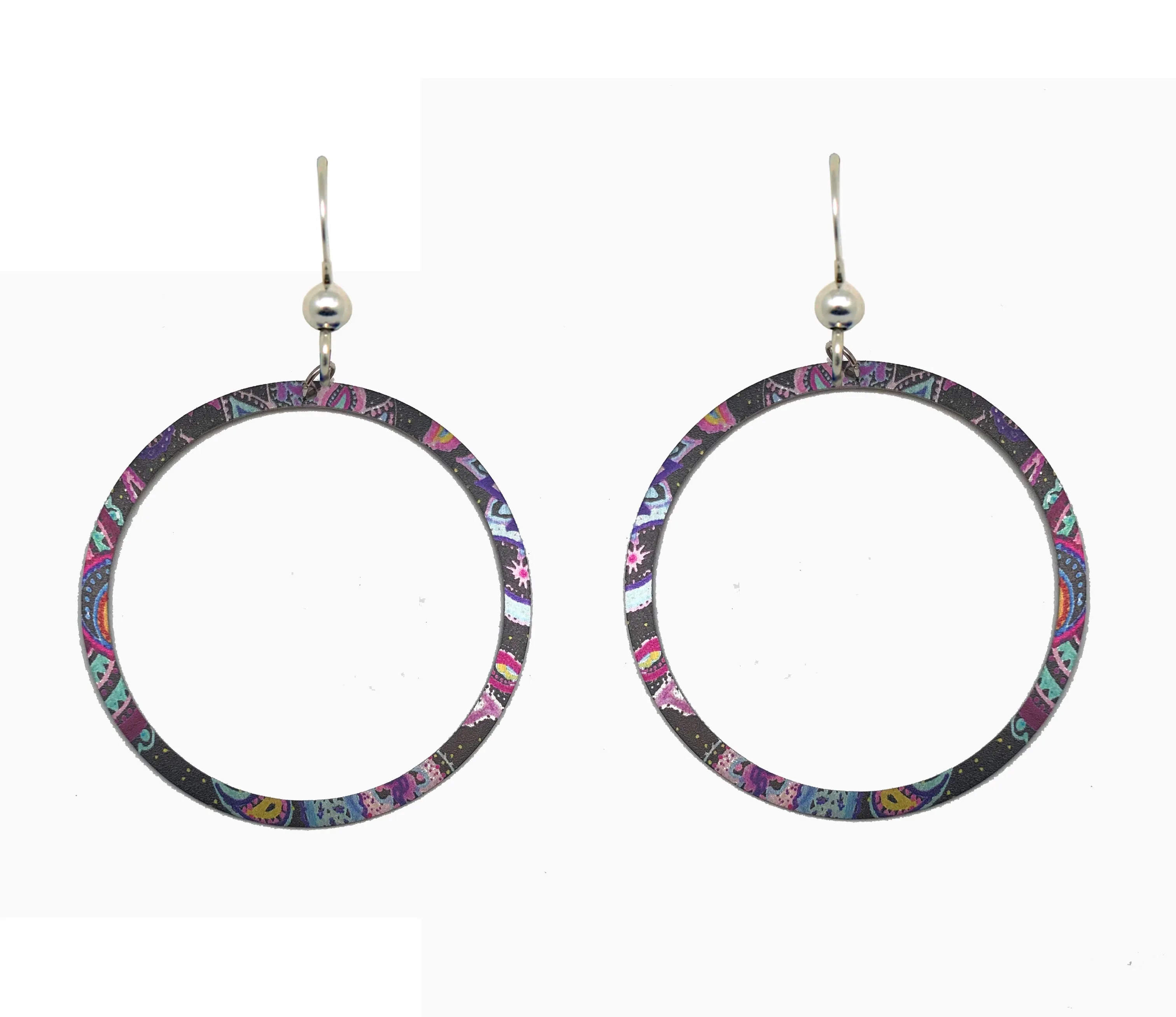 Boho Paisley Hoop Earrings by d'ears, sterling silver earwires