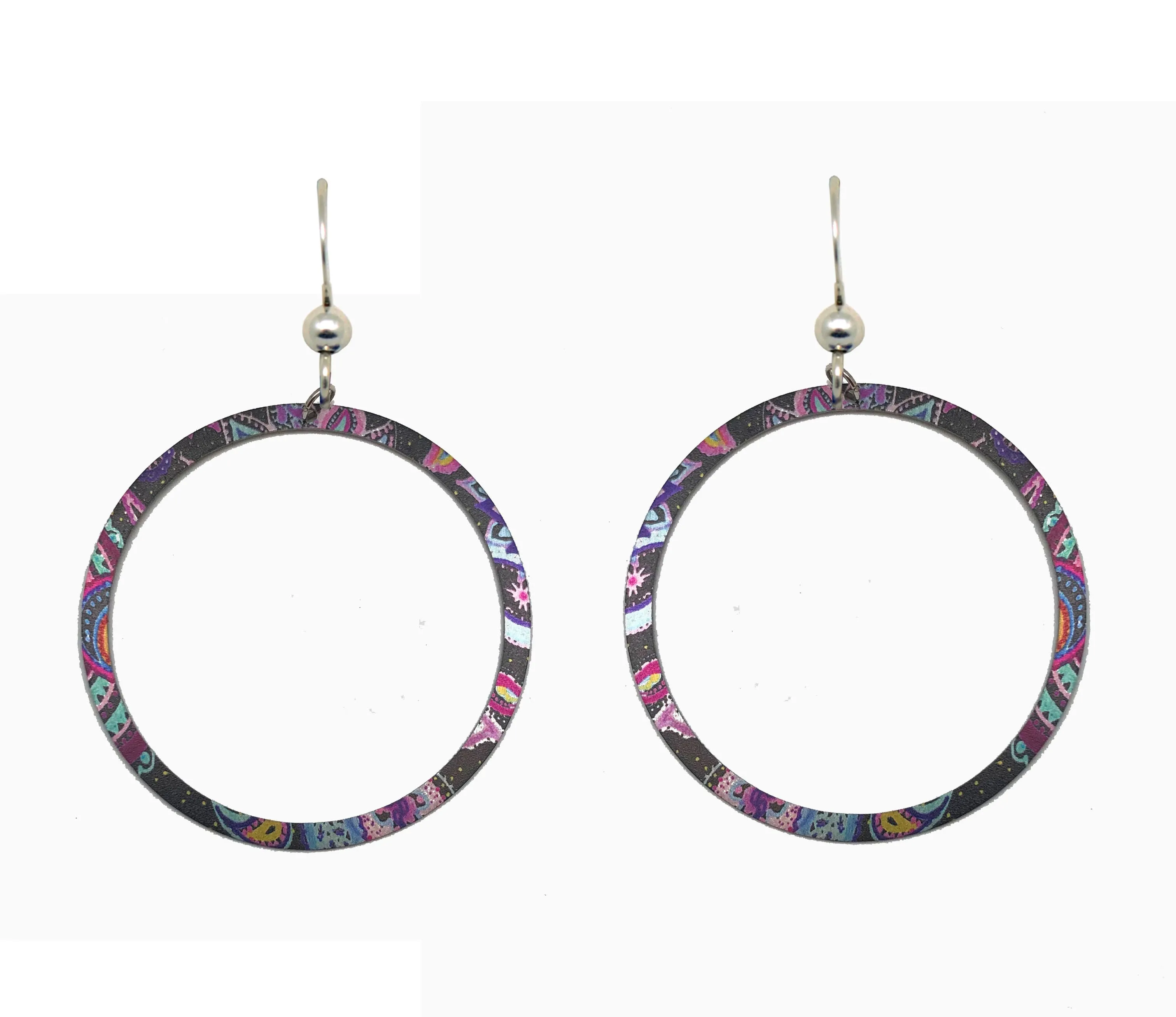 Boho Paisley Hoop Earrings by d'ears, sterling silver earwires
