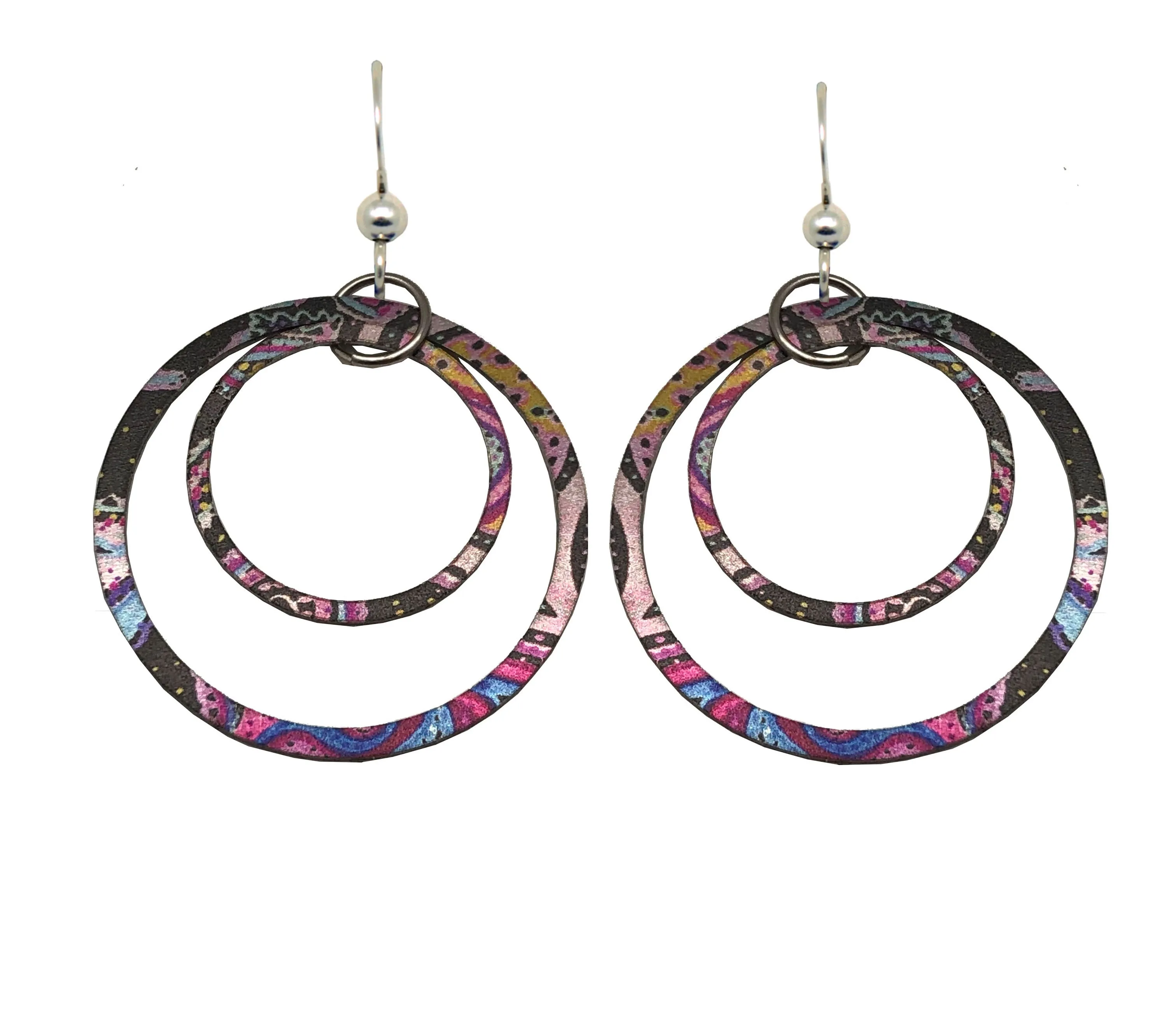 Boho Paisley Hoop Earrings by d'ears, sterling silver earwires
