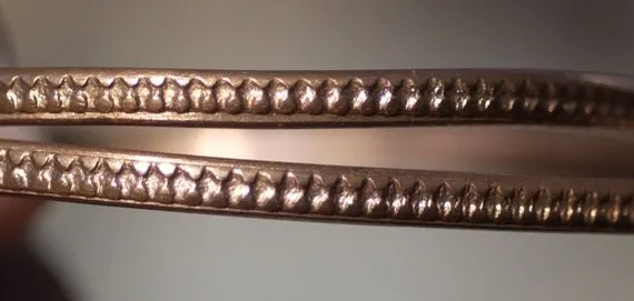 Bracelet or Ring Stock - Dot pairs - 2.6mm x 2mm