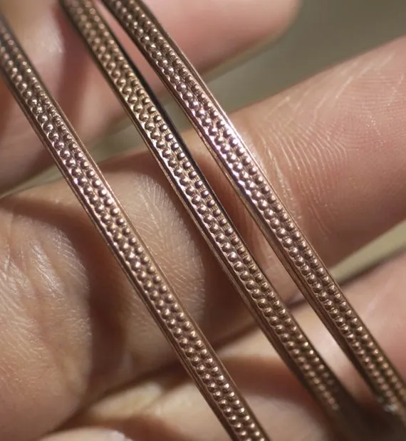 Bracelet or Ring Stock - Rows of tiny dots - 2.6mm x 1mm