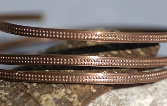 Bracelet or Ring Stock - Rows of tiny dots - 2.6mm x 1mm