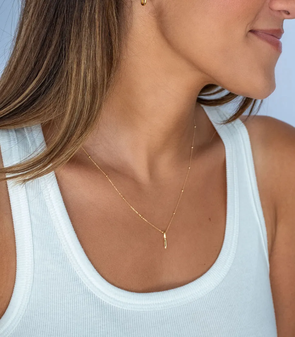 Bubble Diamond Initial Pendant