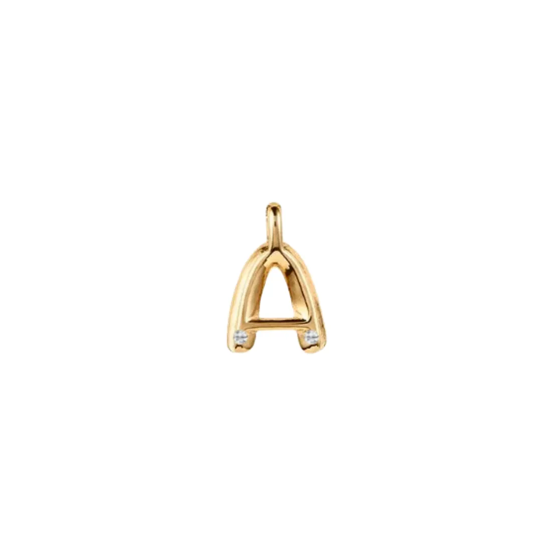 Bubble Diamond Initial Pendant