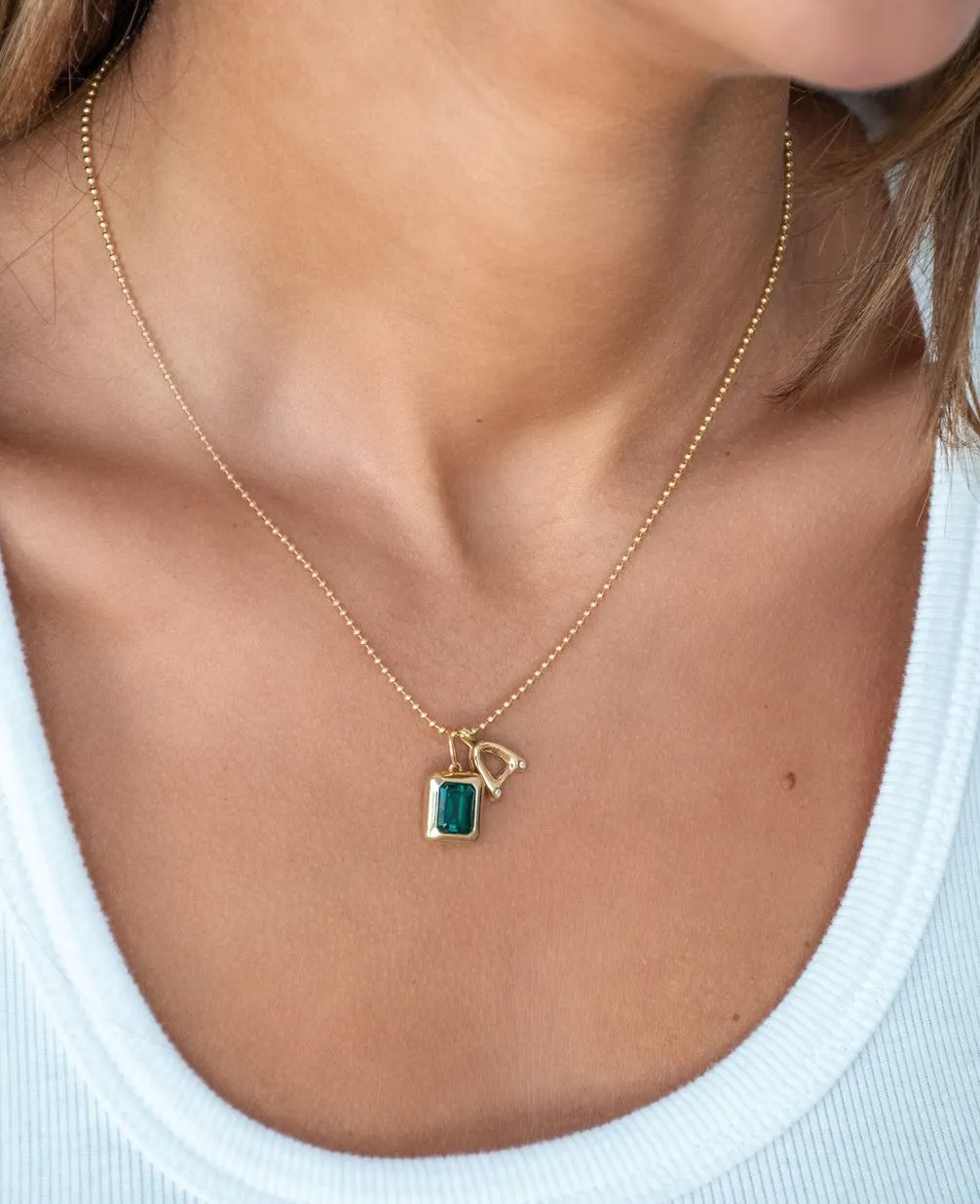 Bubble Diamond Initial Pendant