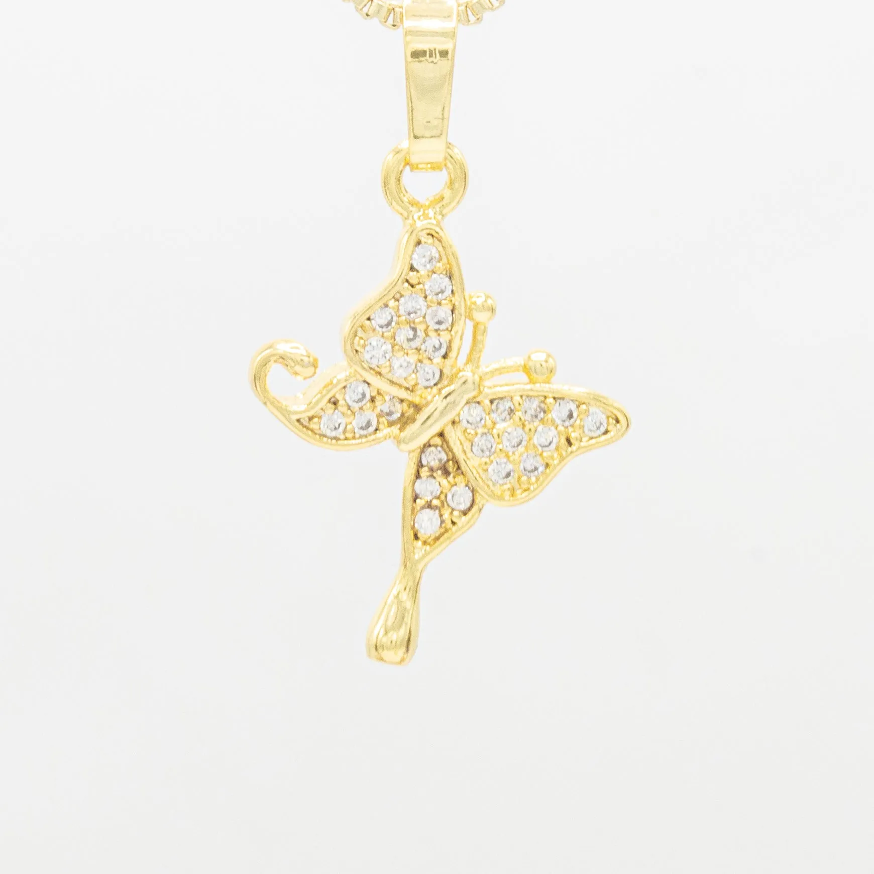 Butterfly 3 Cubic Zirconia Pendant 14K Gold Filled Women Jewelry