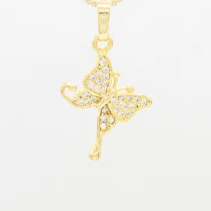 Butterfly 3 Cubic Zirconia Pendant 14K Gold Filled Women Jewelry