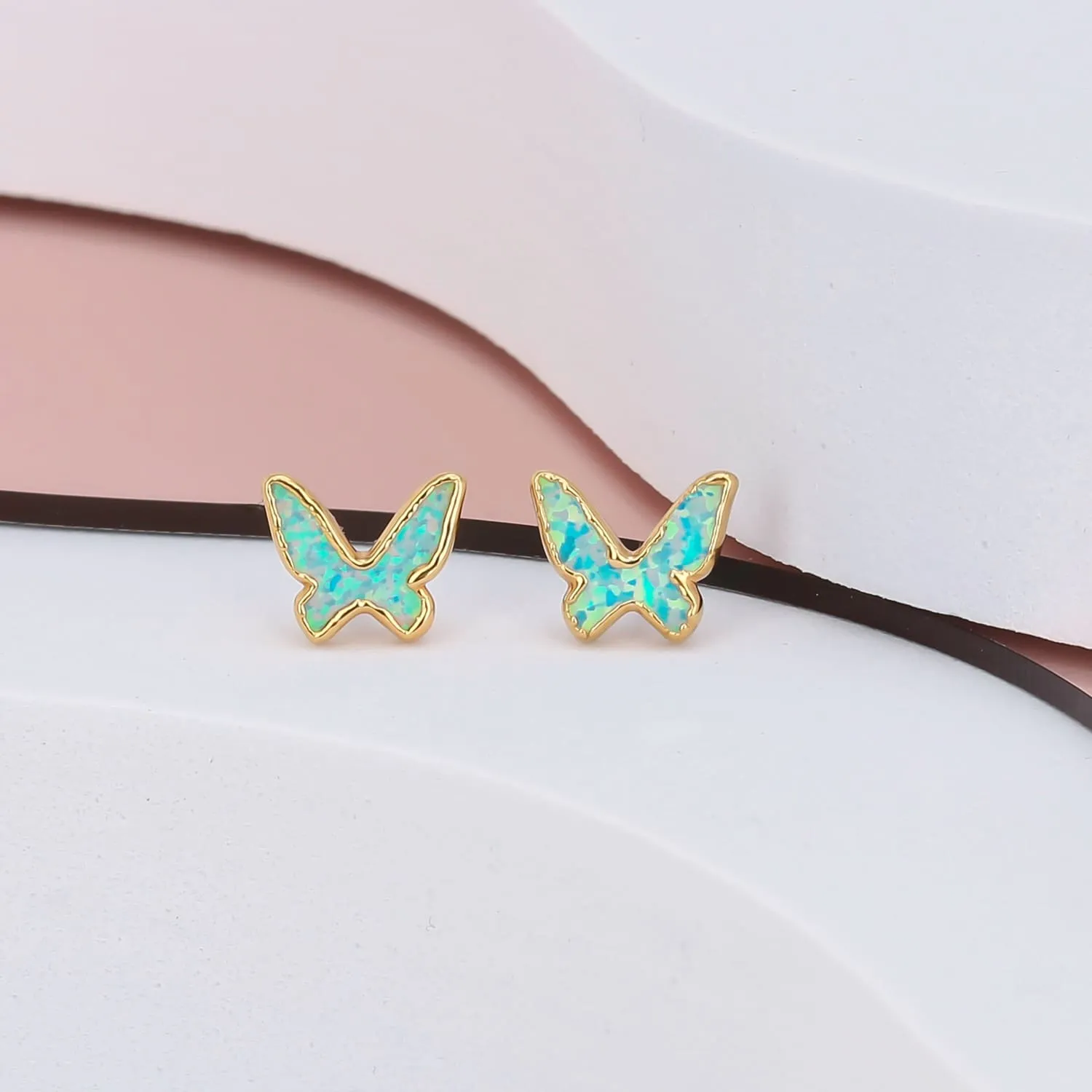 Butterfly Kyocera Opal Earrings