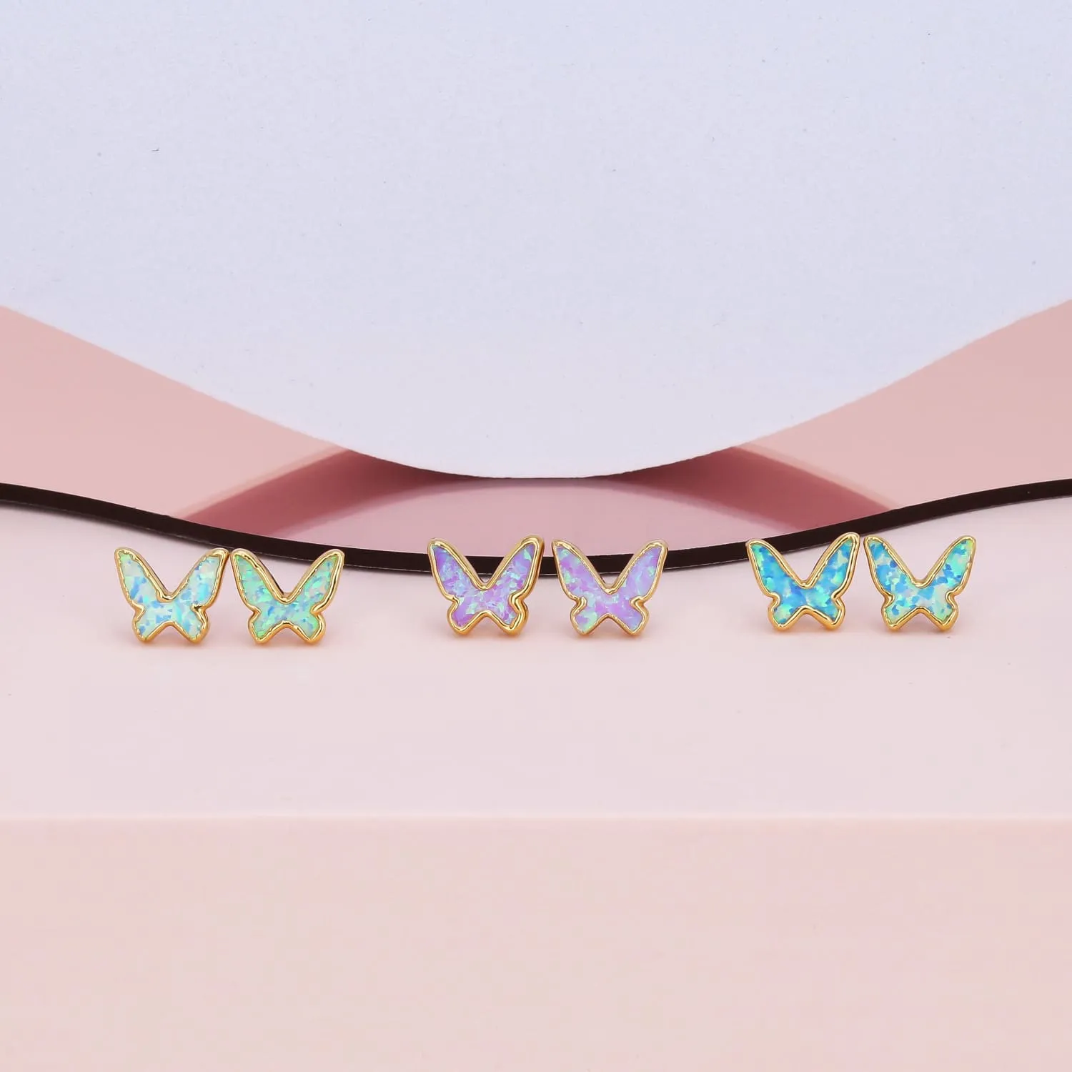 Butterfly Kyocera Opal Earrings