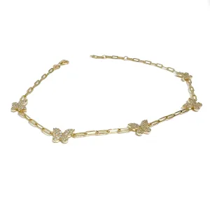 Butterfly Paperclip Anklet