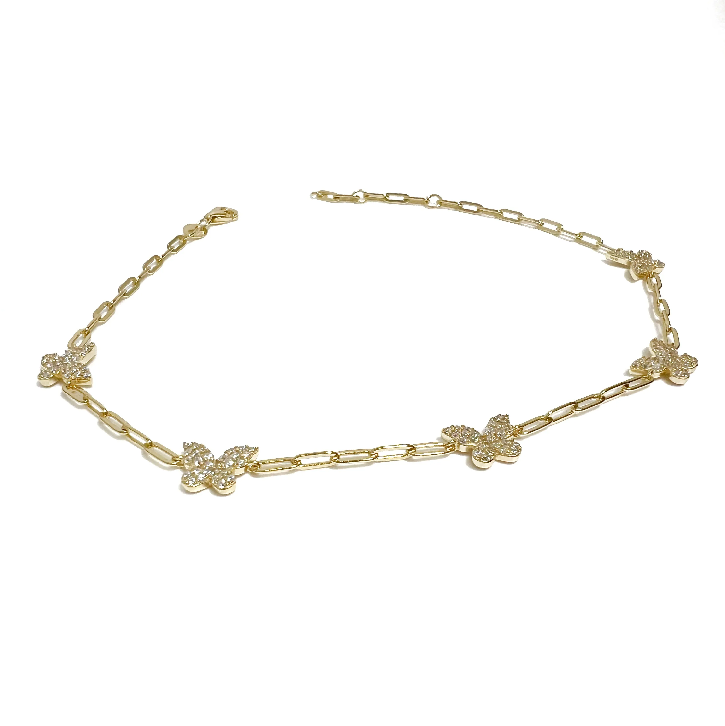 Butterfly Paperclip Anklet