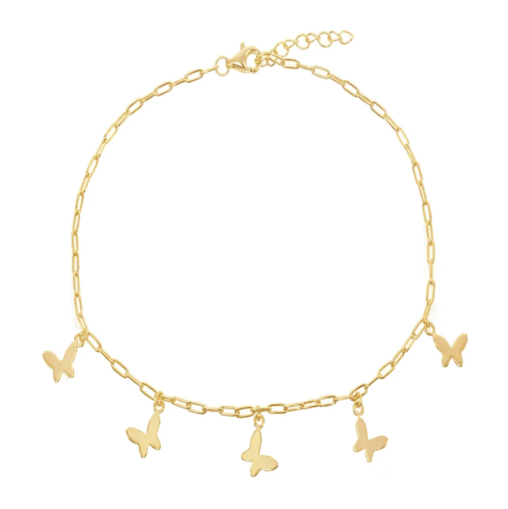 Butterfly Paperclip Chain Anklet