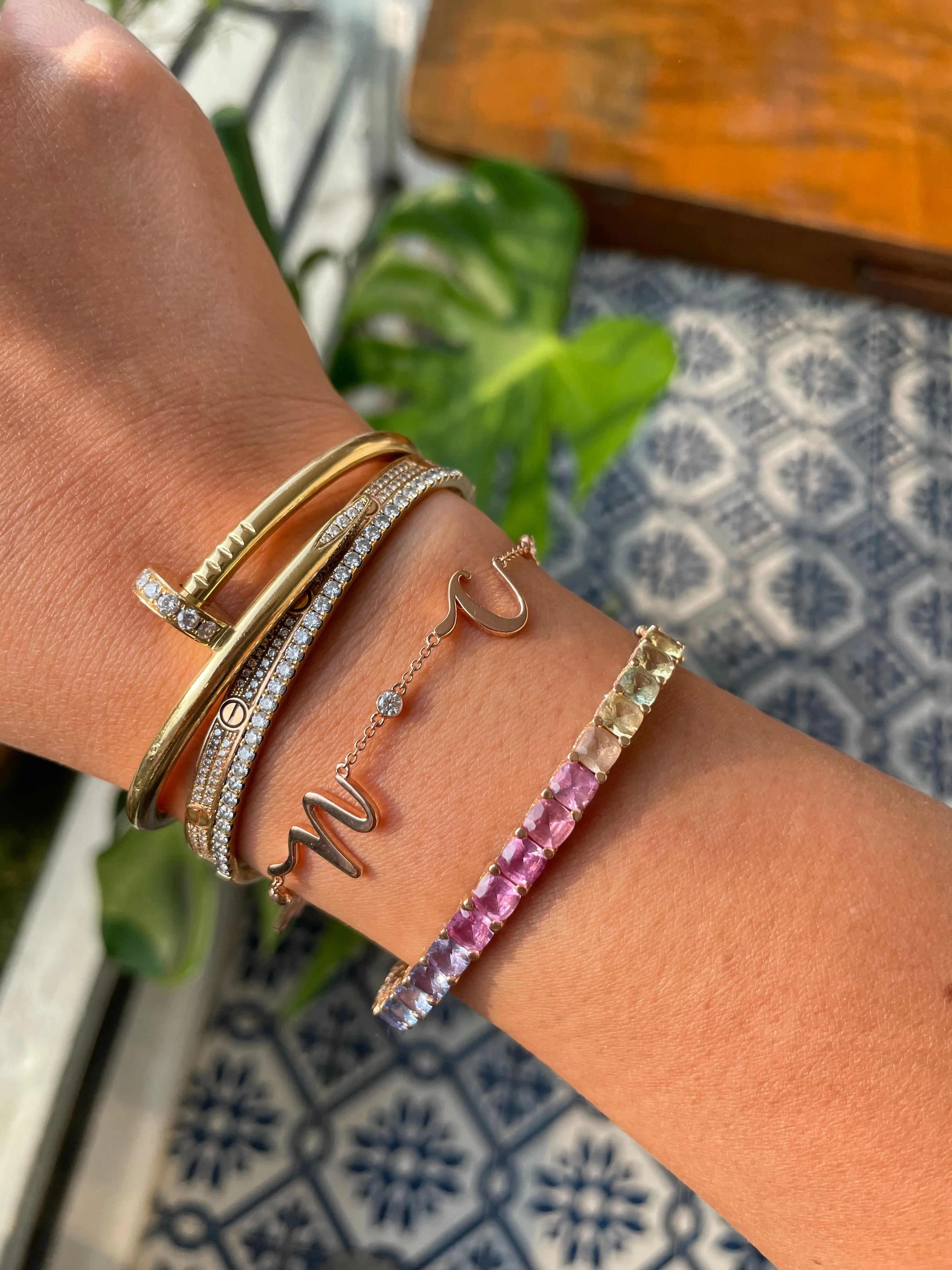 Calligraphy Letter Bracelet