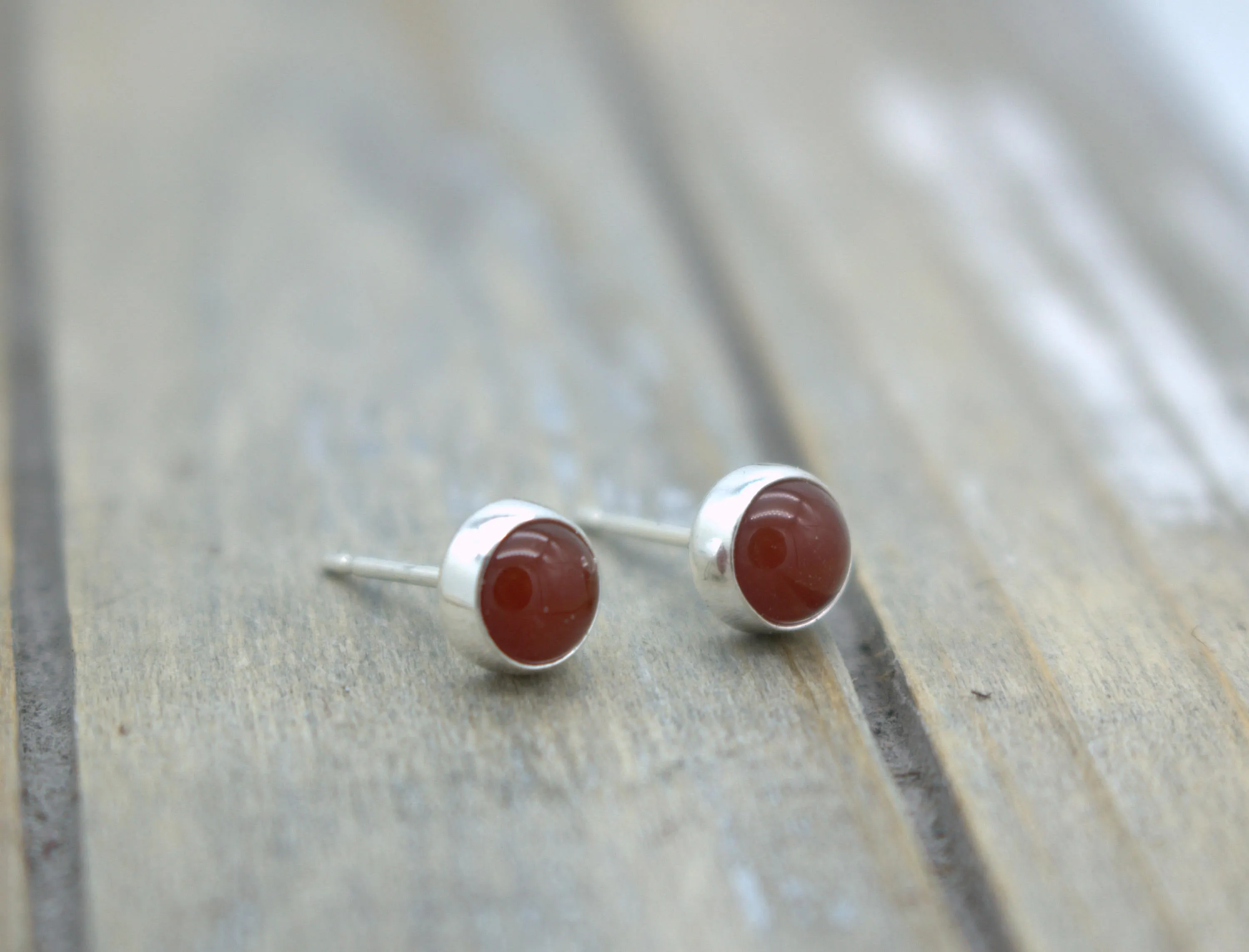 Carnelian Earrings - 5mm