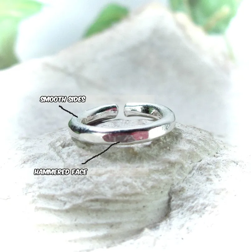 Cartilage Hoop Earring Face Hammered - SINGLE Choose Your Diameter, Gauge, Metal
