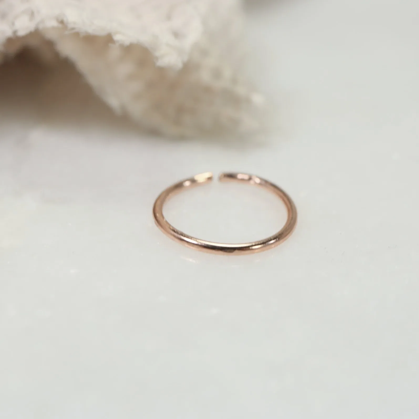 Cartilage Hoop Earring Face Hammered - SINGLE Choose Your Diameter, Gauge, Metal