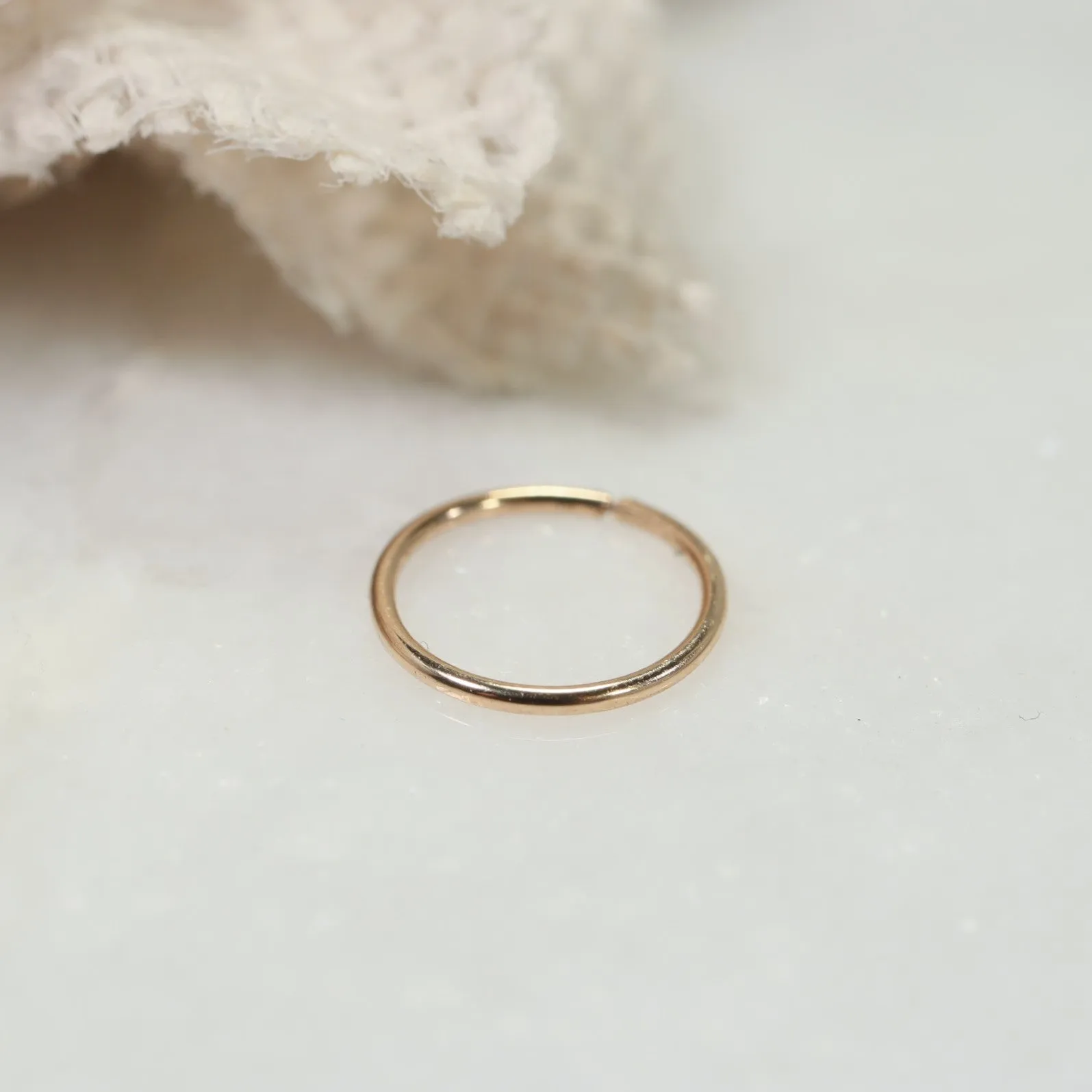 Cartilage Hoop Earring Face Hammered - SINGLE Choose Your Diameter, Gauge, Metal