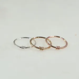 Cartilage Hoop Earring Hammered & Wrapped - ENDLESS Choose Your Diameter, Gauge, Metal