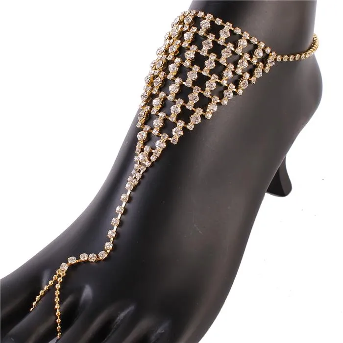 Casting Mesh Anklet With Ring