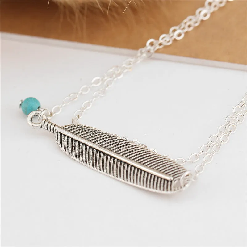 Chain Leaf Layered Anklet