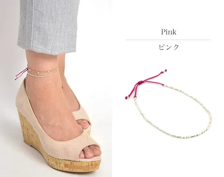 CHALISA T.. / Karen Silver Beads Single Cord Anklet
