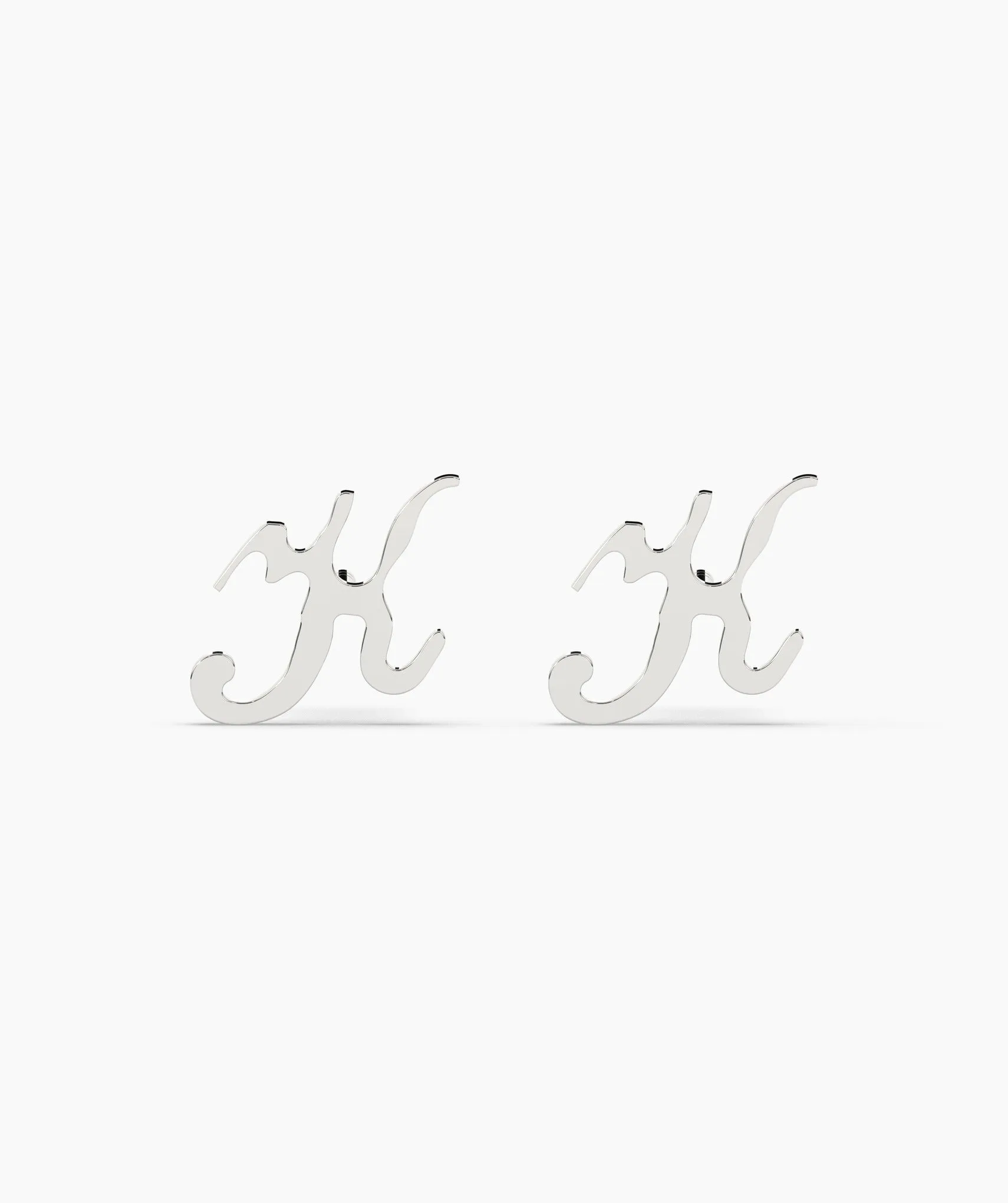 Chic Cursive "K" 14K Gold Stud Earrings