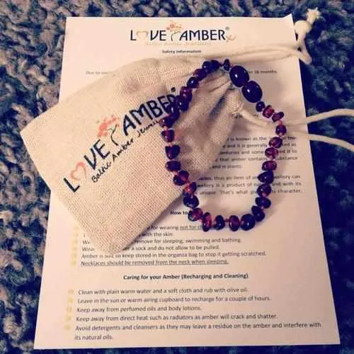 Child Brandy Snap Cognac Baltic Amber Anklet Bracelet