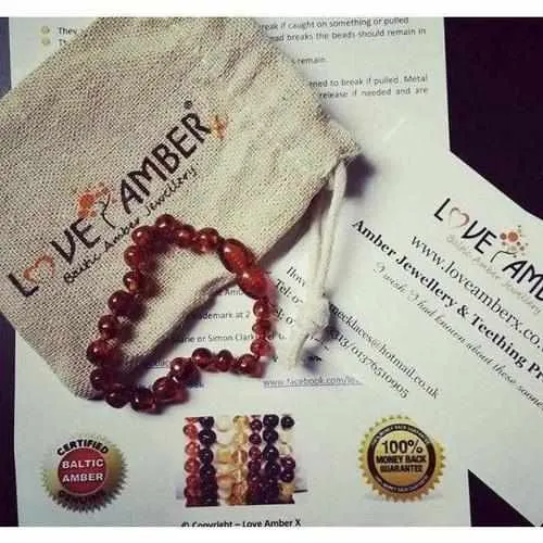 Child Brandy Snap Cognac Baltic Amber Anklet Bracelet