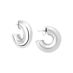 Chunky Small Silver Hoop Earrings