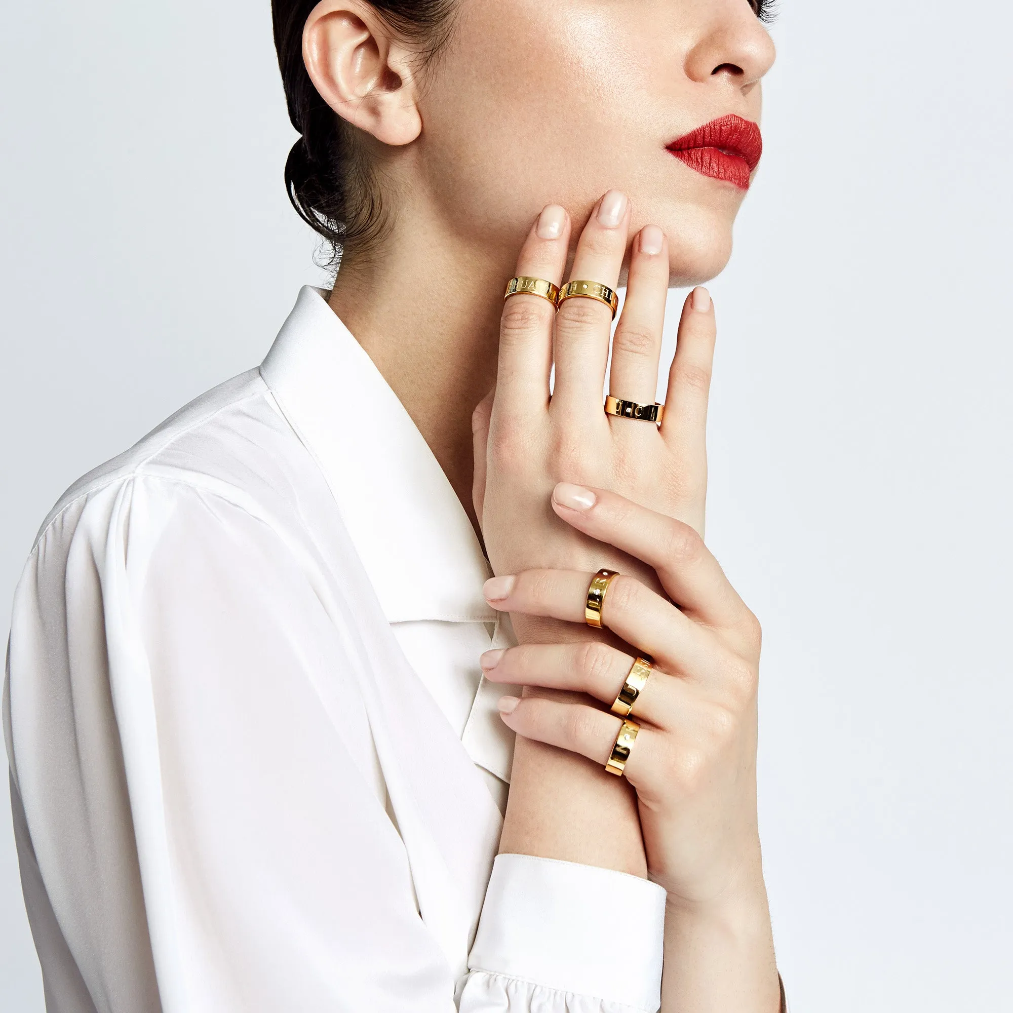 CIELA DIAMOND-DUO NAME RING BAND