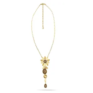 CITRINE CRYSTAL DROP PENDANT NECKLACES #248GD1401 (10F3/1B15)