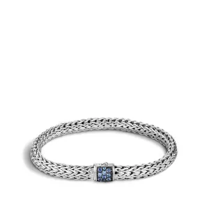 Classic Chain 6.5MM Bracelet in Silver with Gemstone