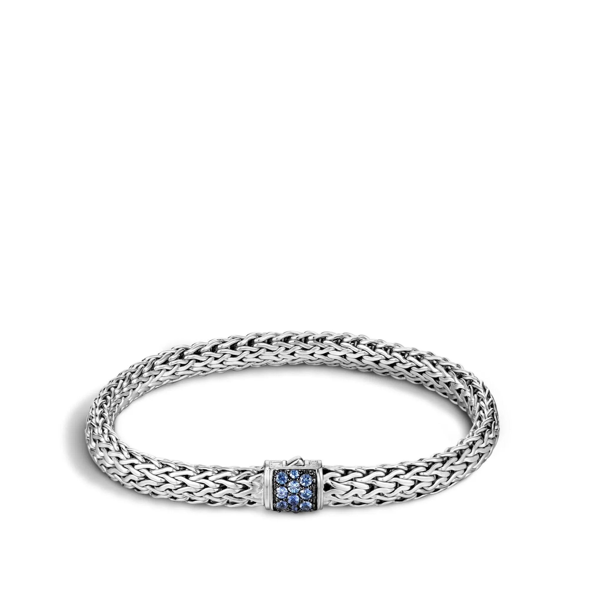 Classic Chain 6.5MM Bracelet in Silver with Gemstone