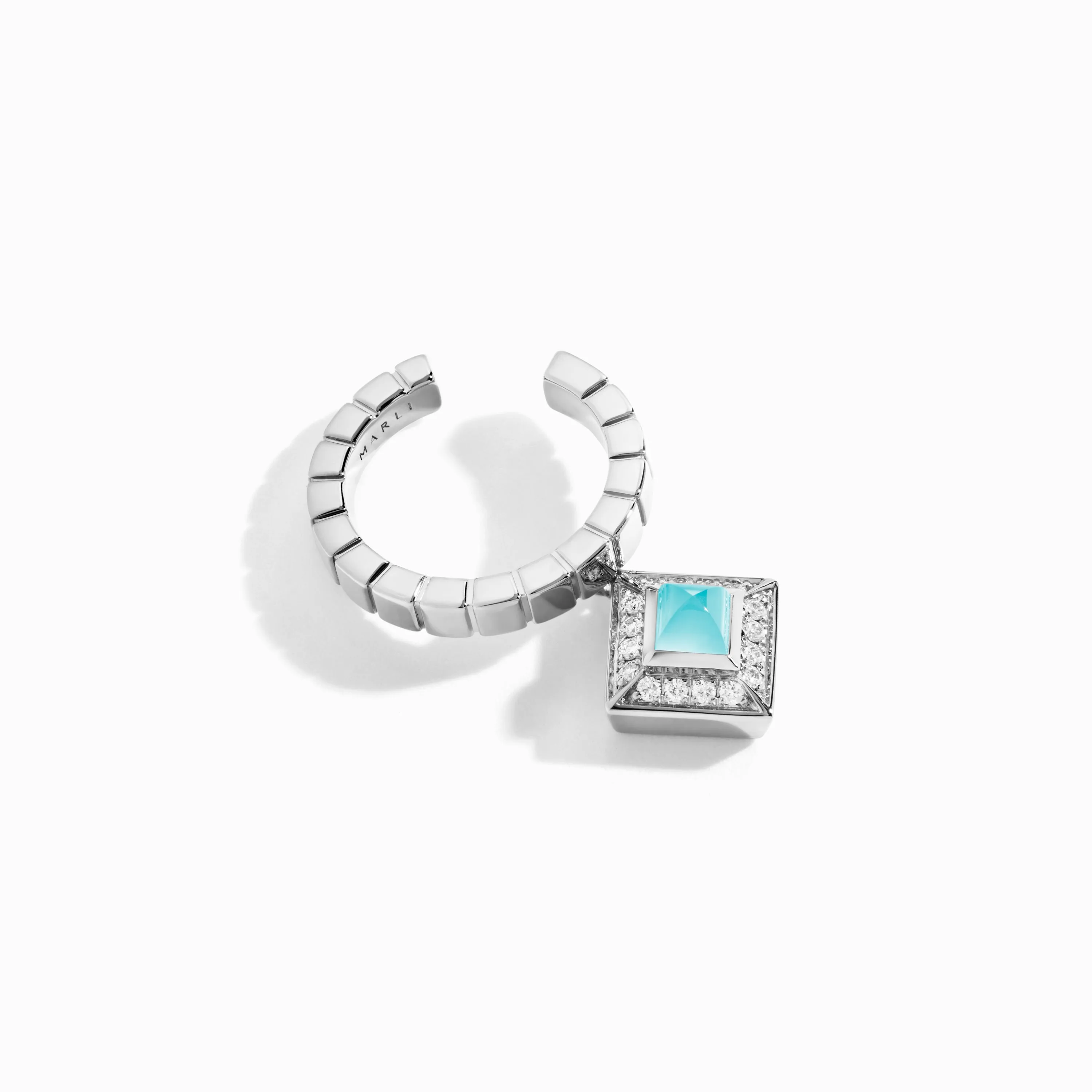 Cleo Lotus Pavé Charm Ear Cuff (Single R)
