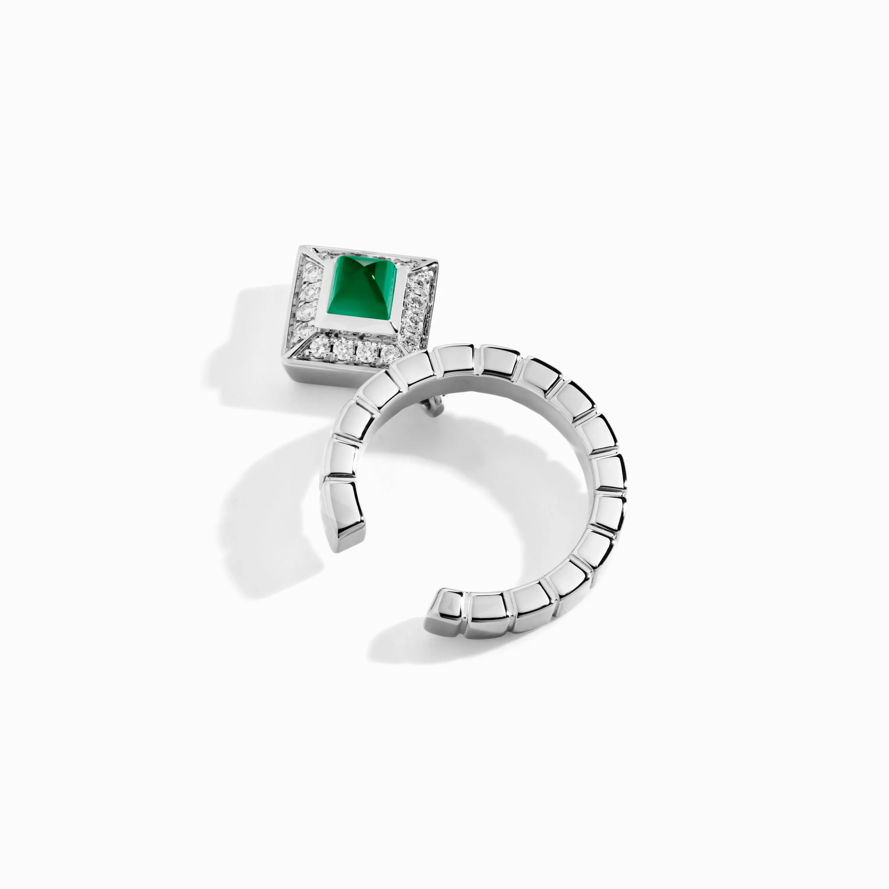 Cleo Lotus Pavé Charm Ear Cuff (Single R)
