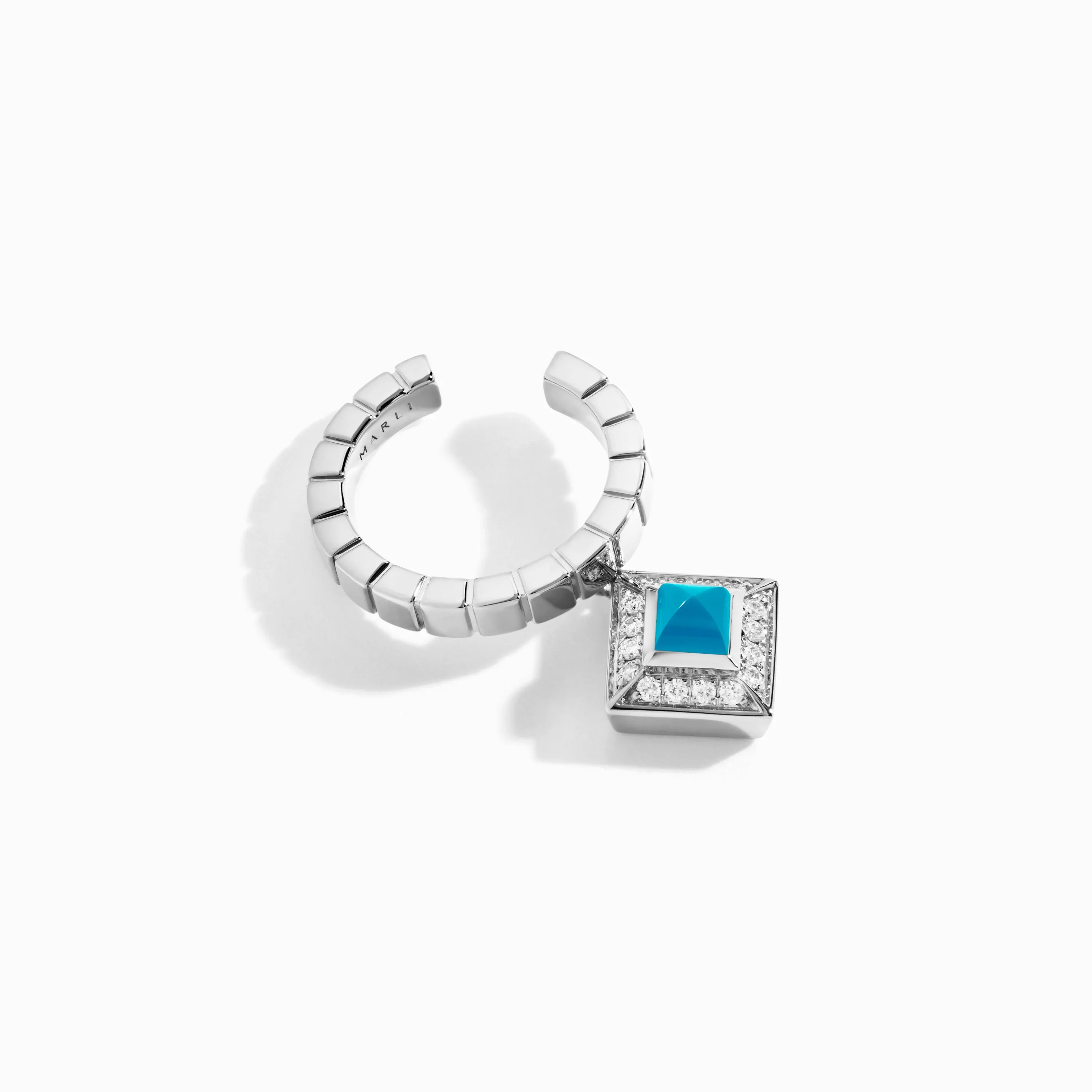 Cleo Lotus Pavé Charm Ear Cuff (Single R)