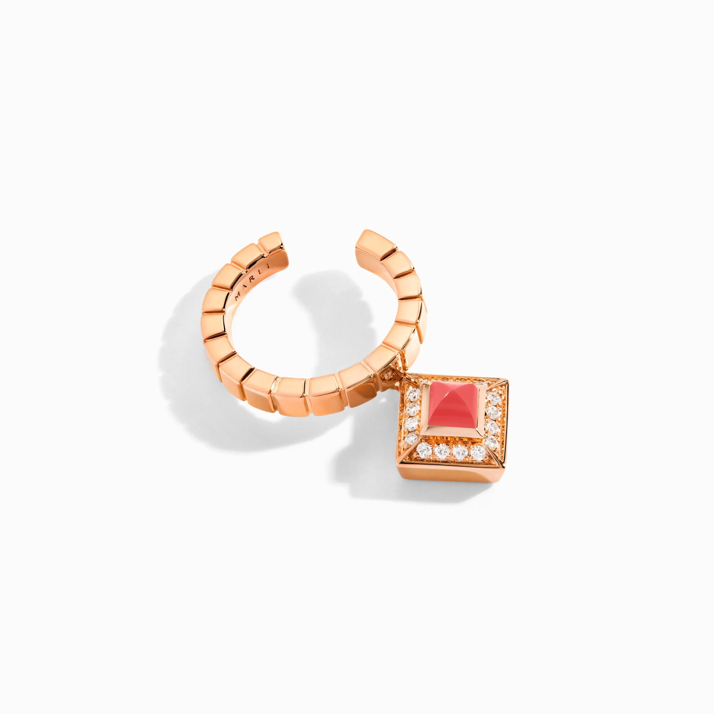 Cleo Lotus Pavé Charm Ear Cuff (Single R)