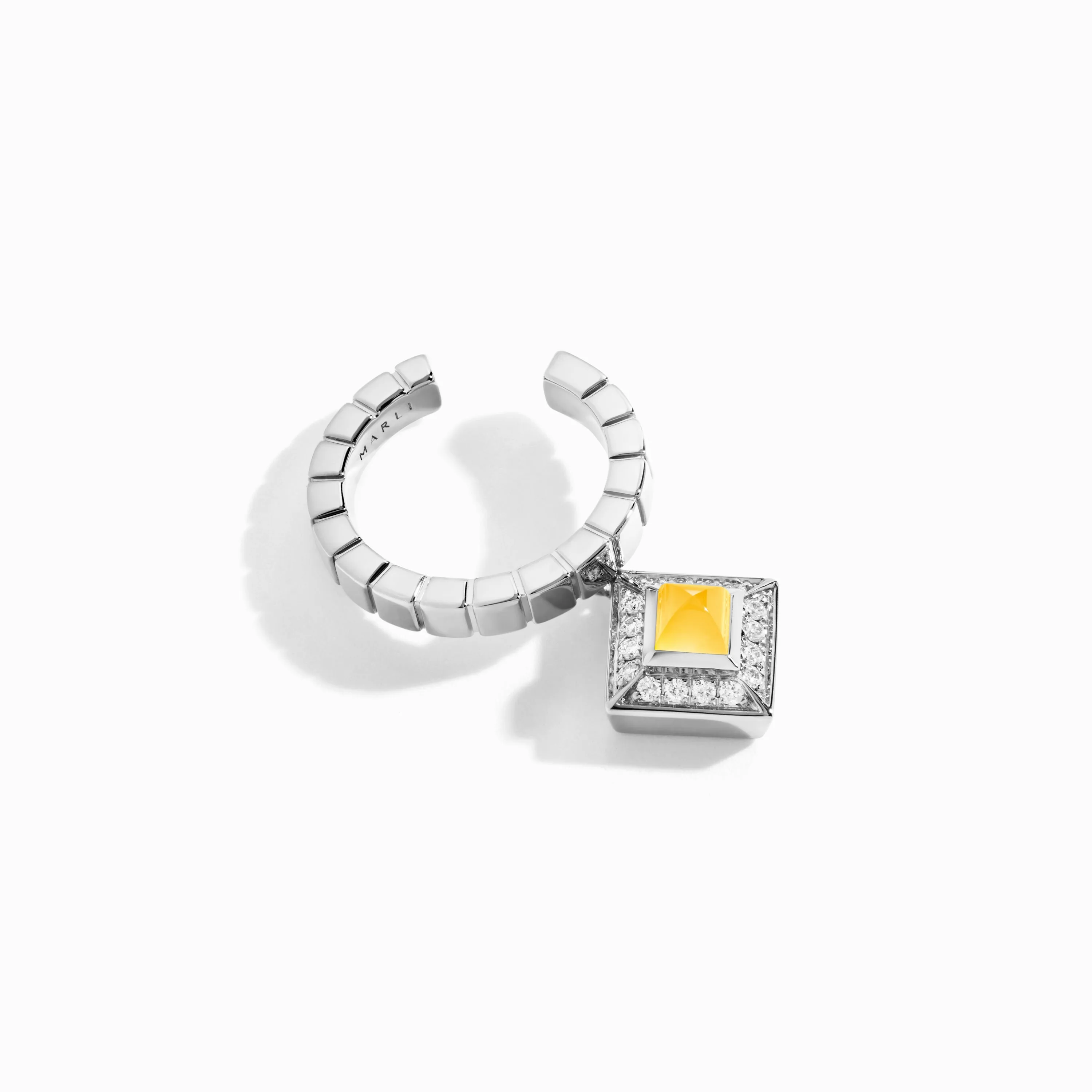 Cleo Lotus Pavé Charm Ear Cuff (Single R)