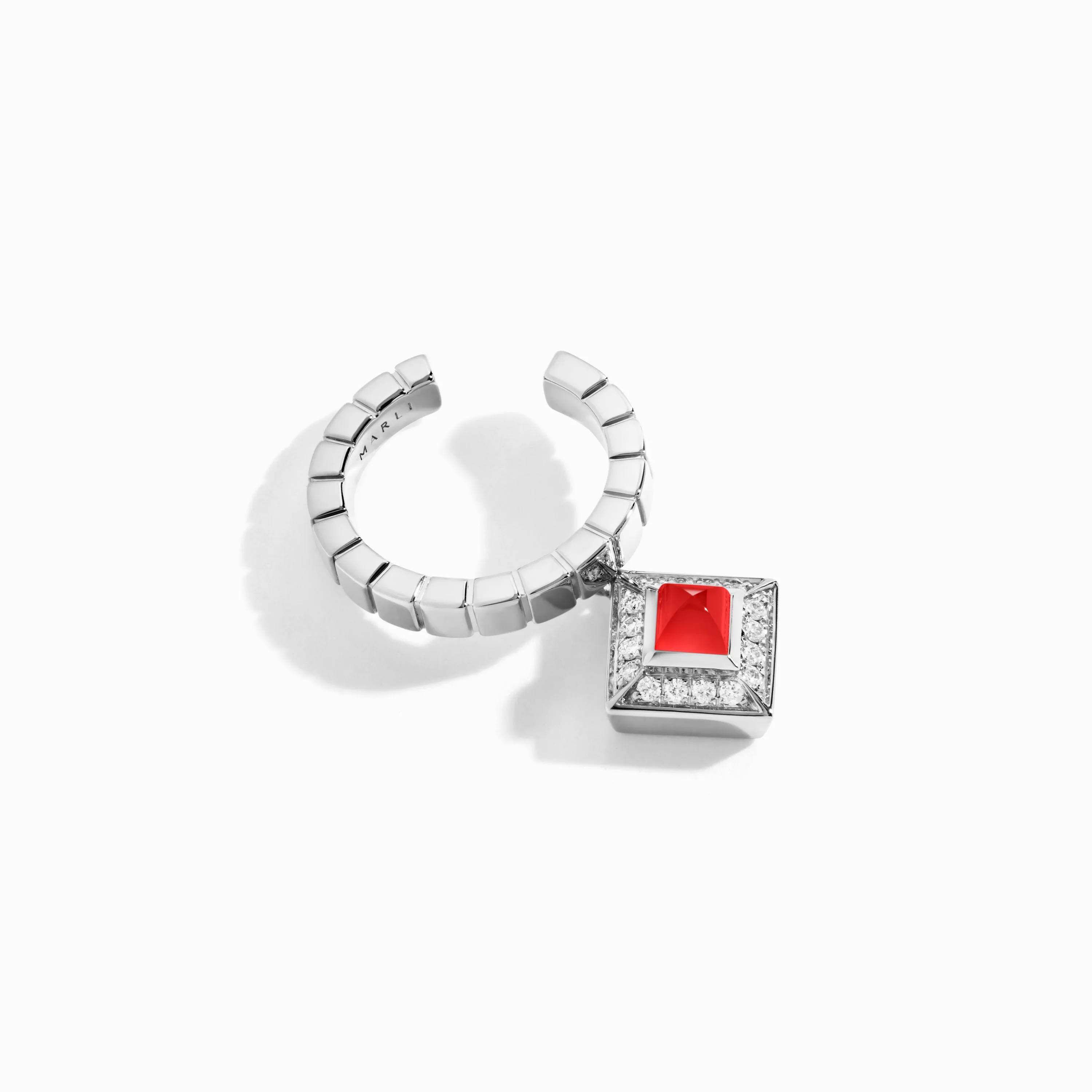 Cleo Lotus Pavé Charm Ear Cuff (Single R)