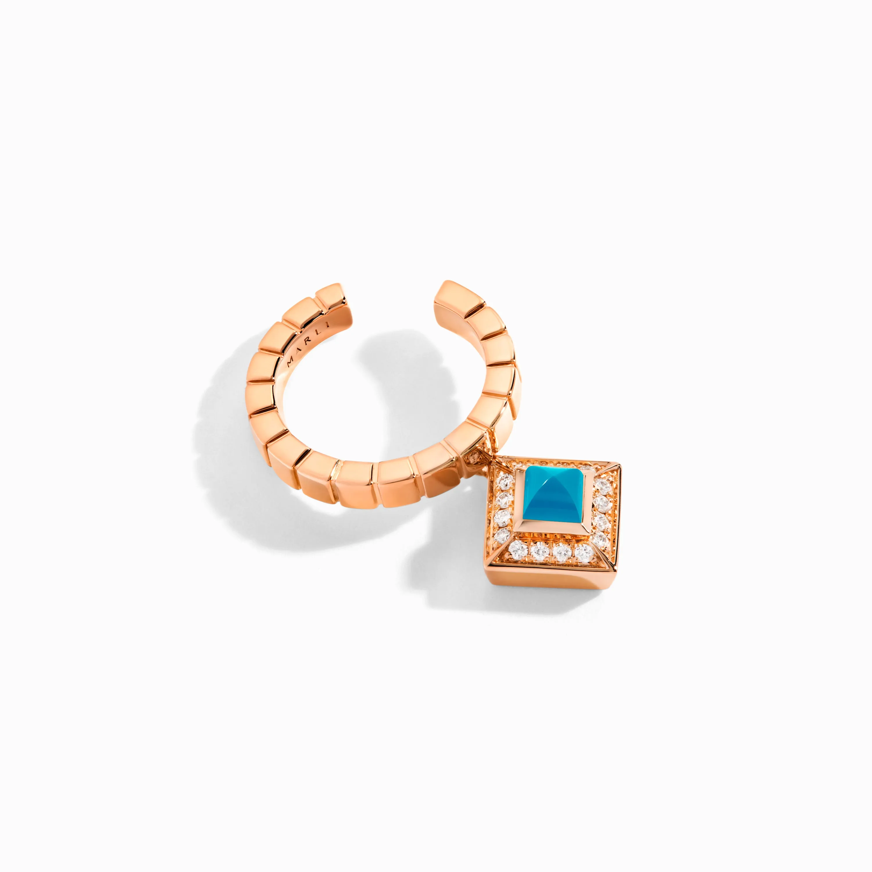 Cleo Lotus Pavé Charm Ear Cuff (Single R)
