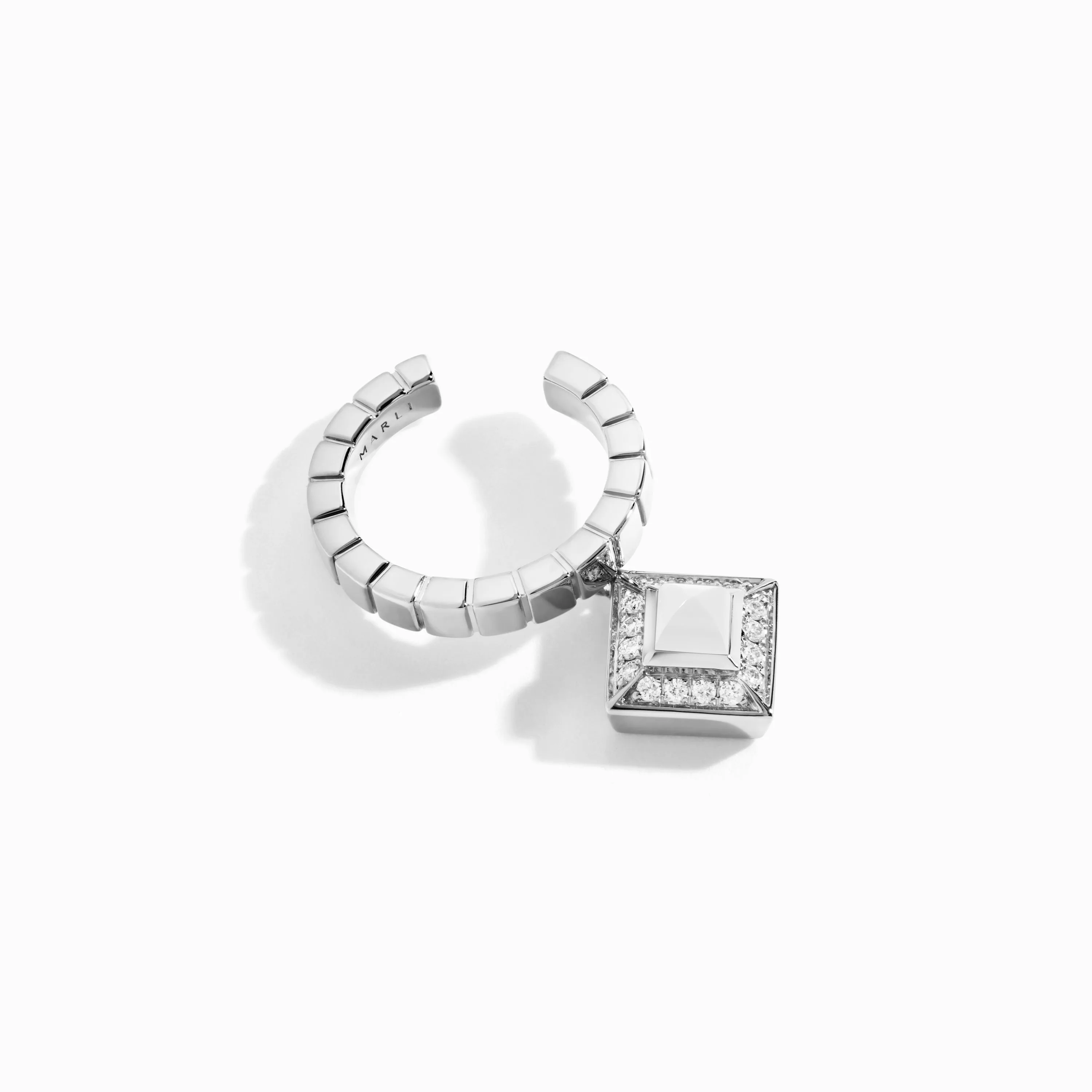 Cleo Lotus Pavé Charm Ear Cuff (Single R)