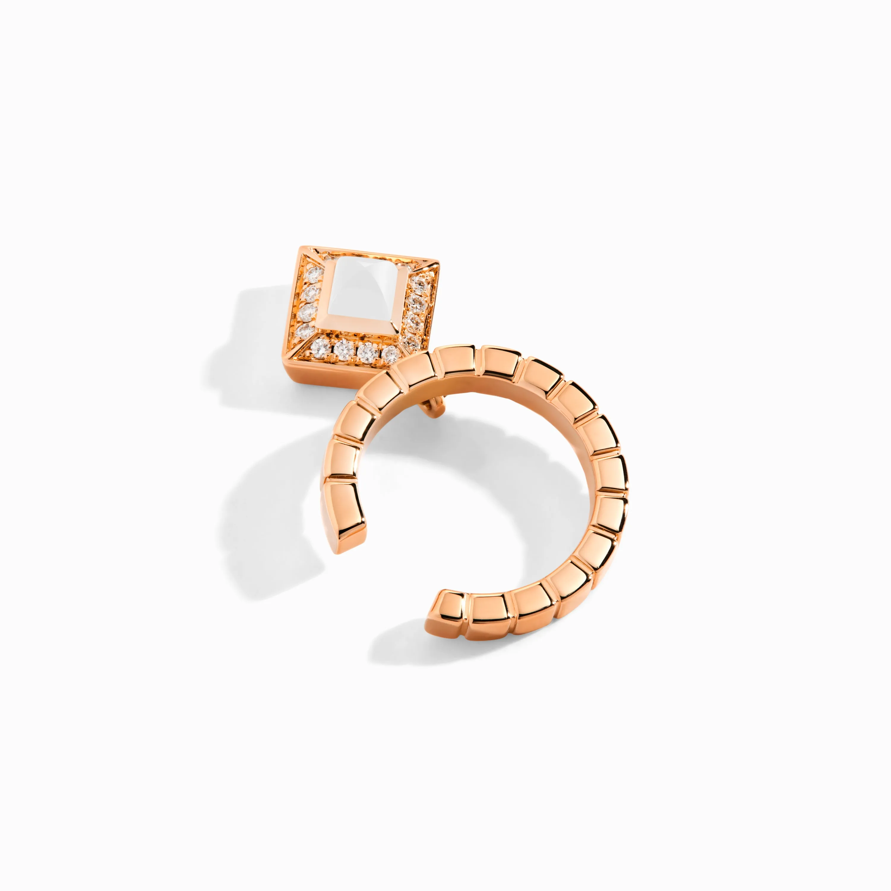 Cleo Lotus Pavé Charm Ear Cuff (Single R)