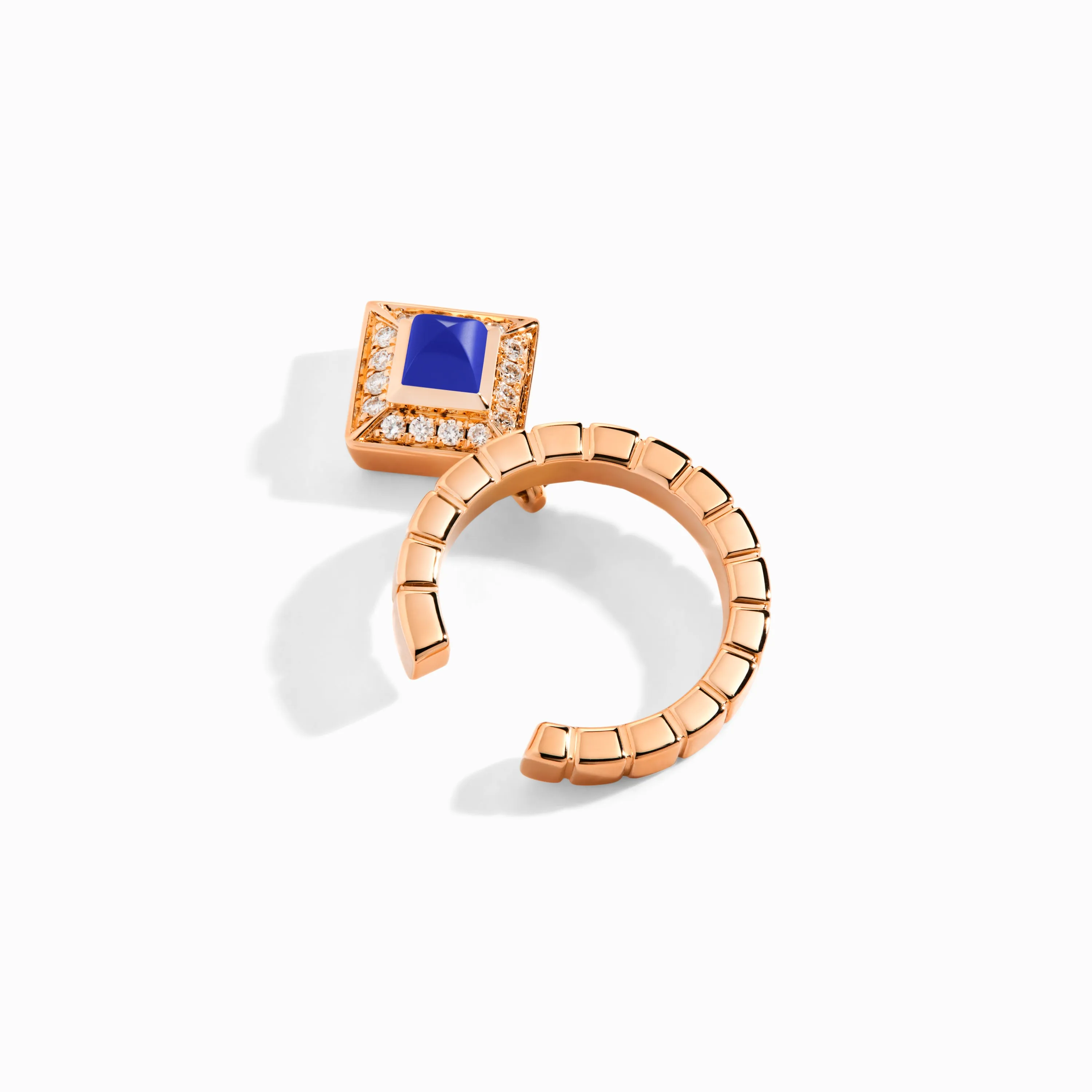 Cleo Lotus Pavé Charm Ear Cuff (Single R)