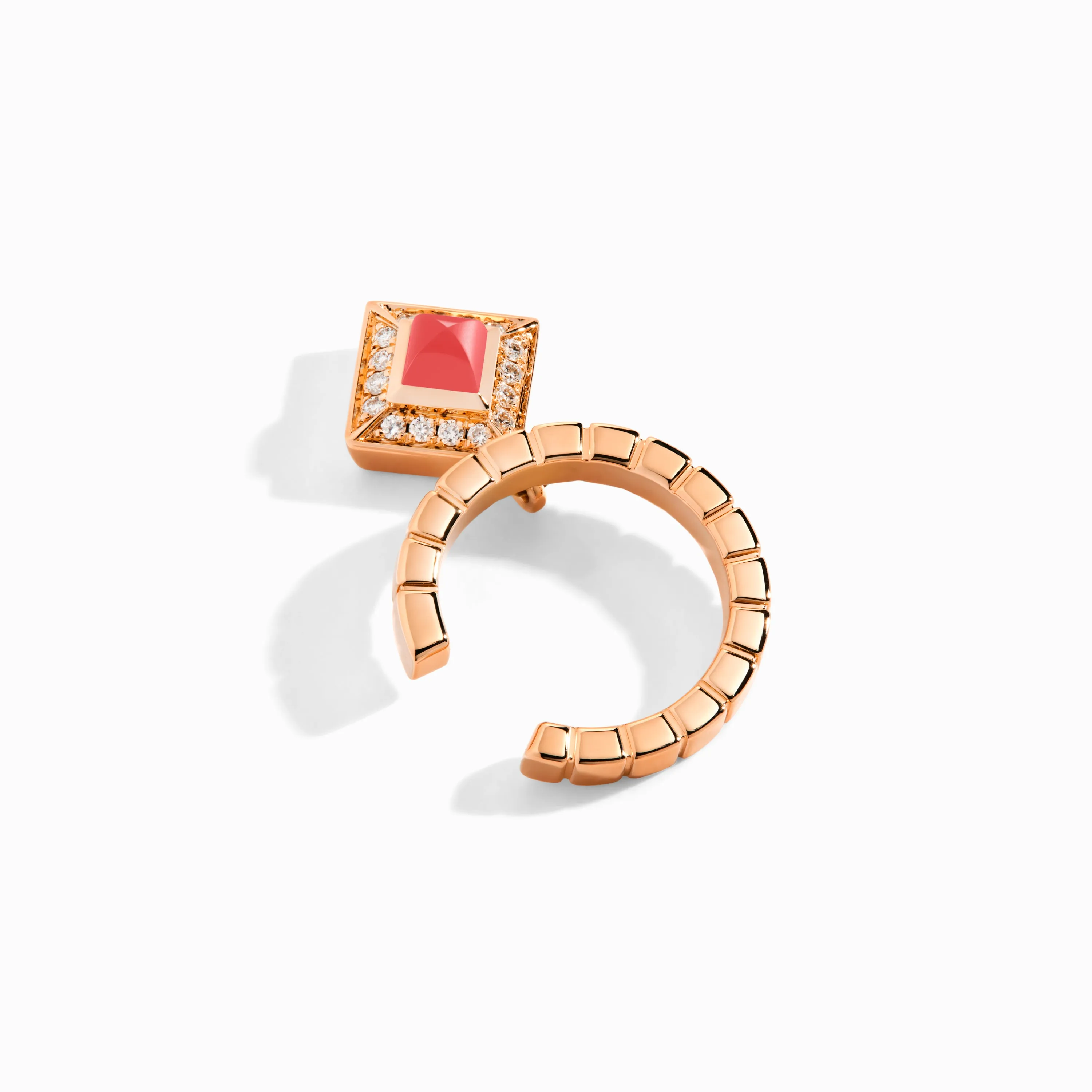 Cleo Lotus Pavé Charm Ear Cuff (Single R)