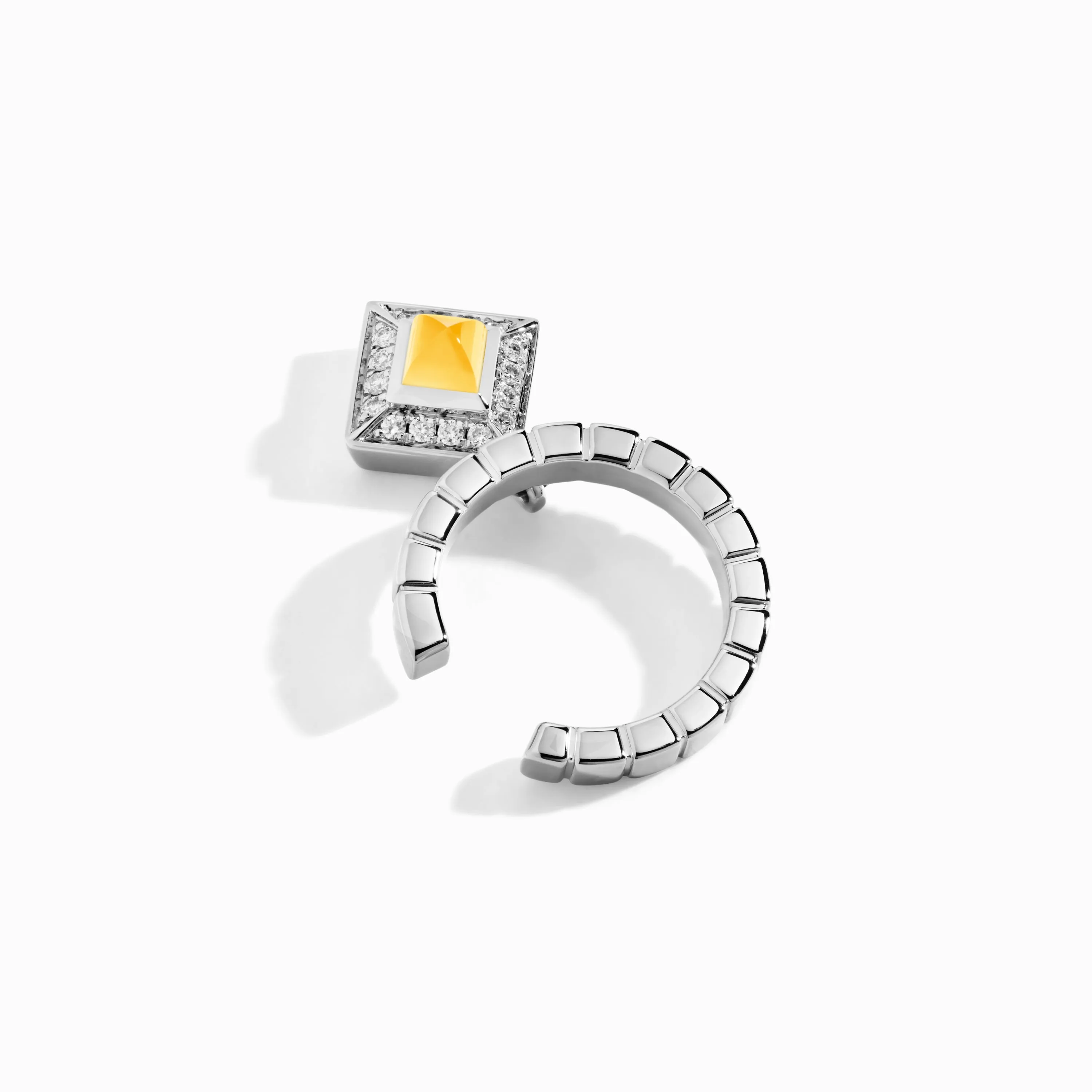 Cleo Lotus Pavé Charm Ear Cuff (Single R)