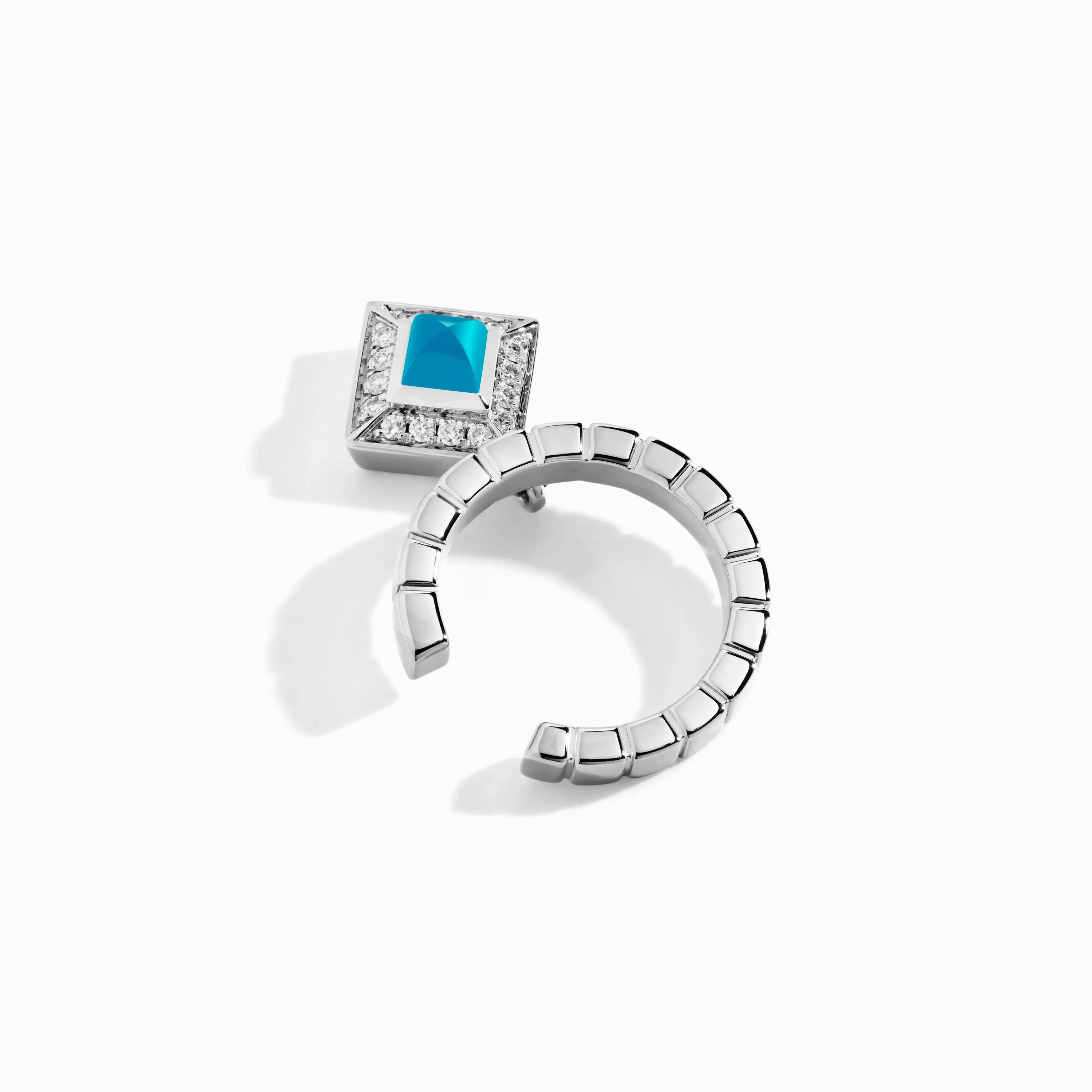 Cleo Lotus Pavé Charm Ear Cuff (Single R)