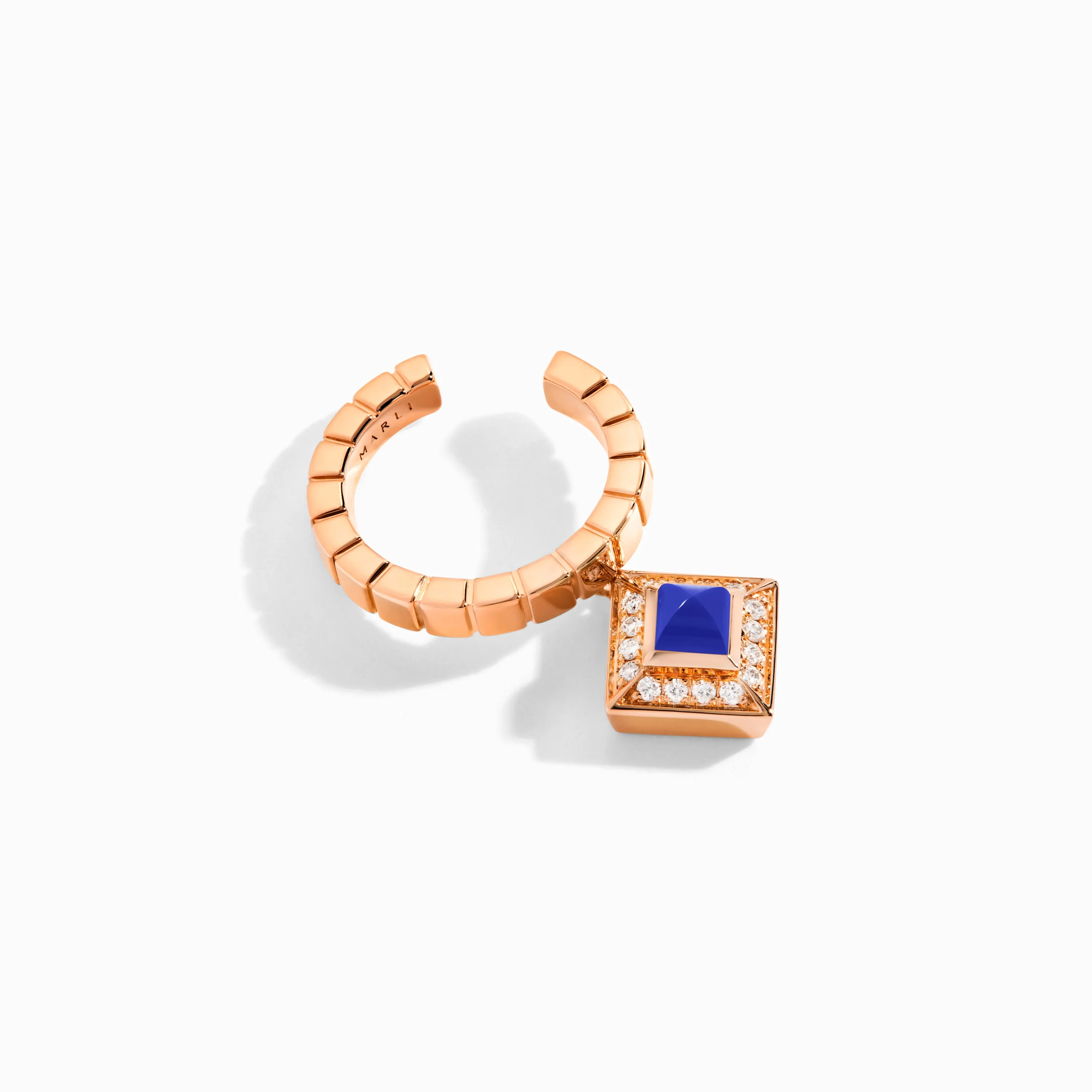 Cleo Lotus Pavé Charm Ear Cuff (Single R)