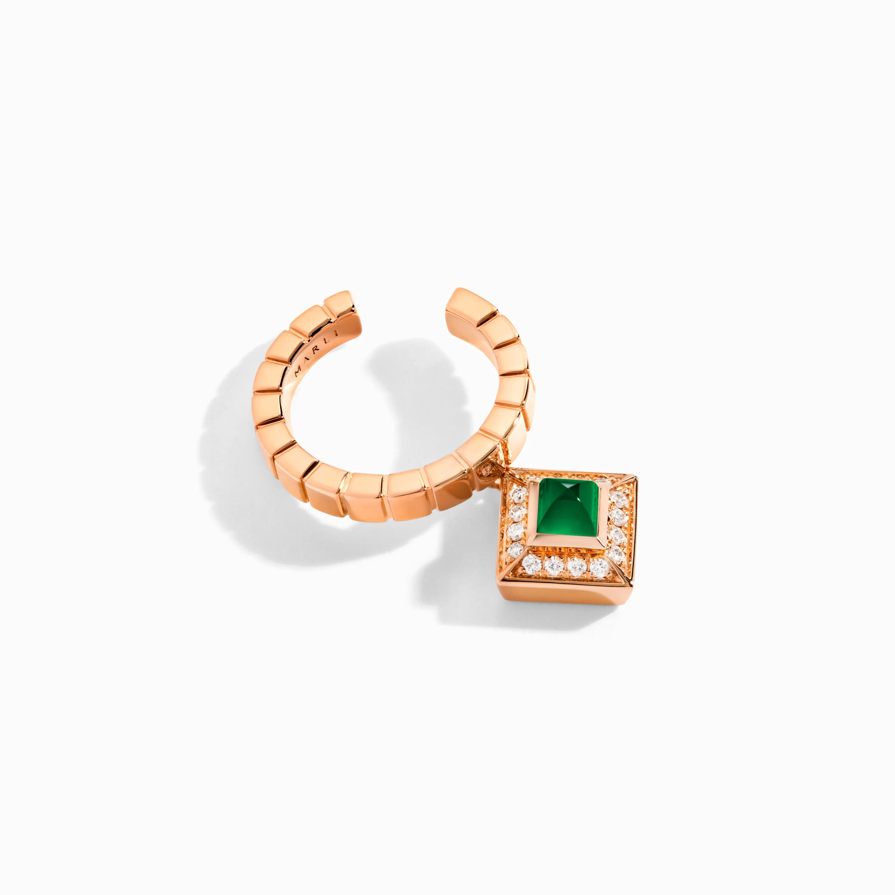 Cleo Lotus Pavé Charm Ear Cuff (Single R)