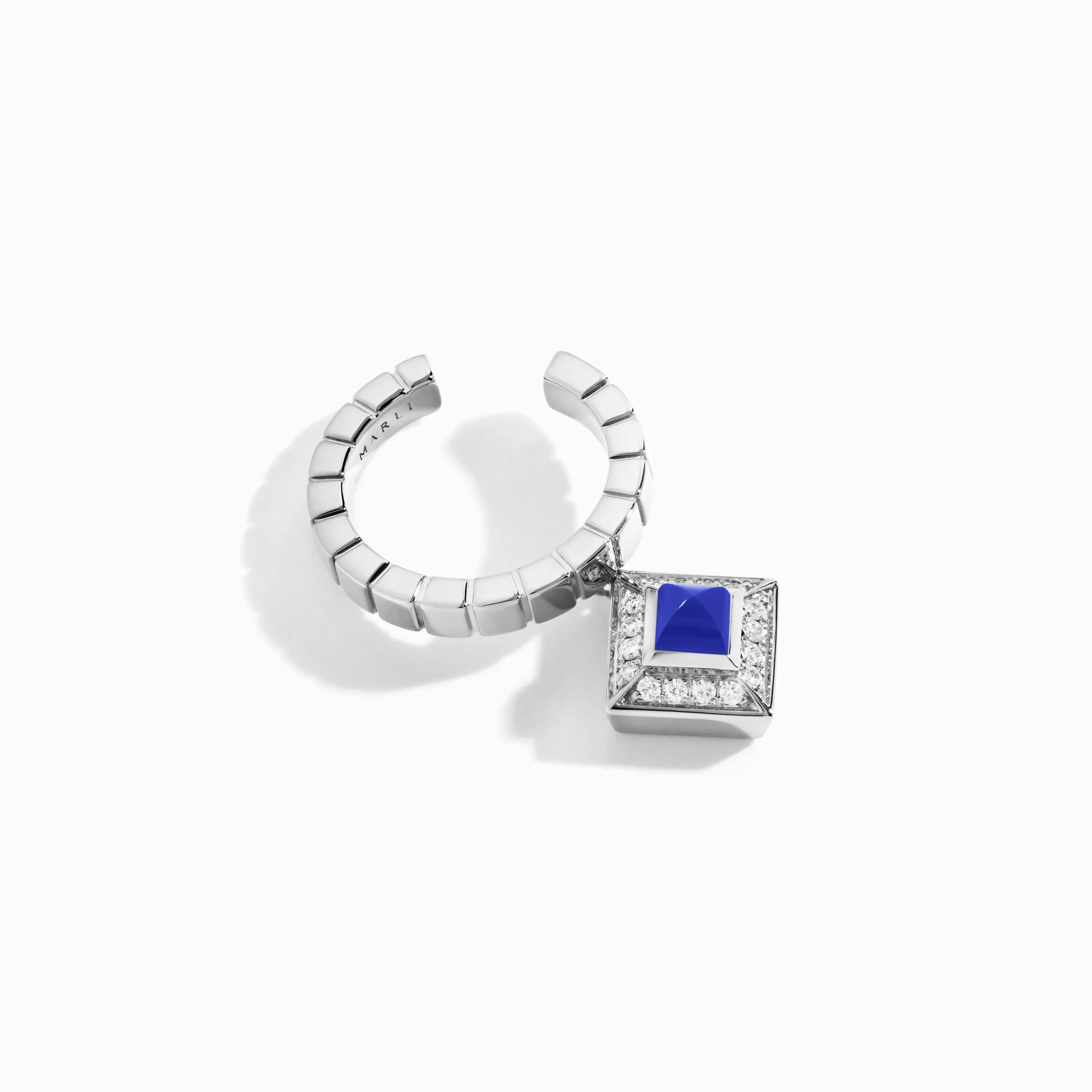 Cleo Lotus Pavé Charm Ear Cuff (Single R)